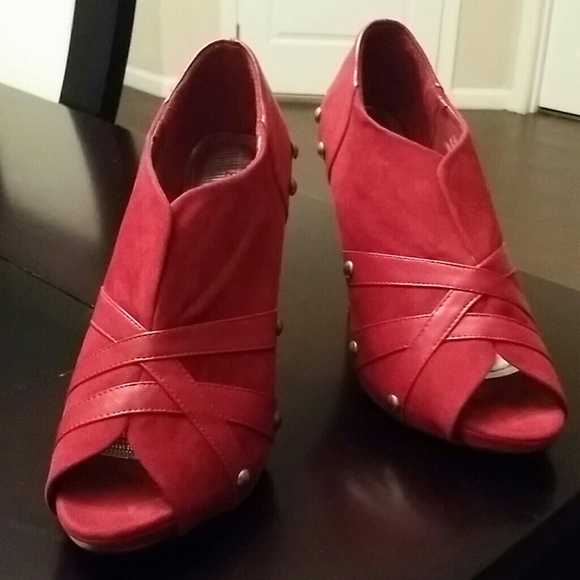 Red  Studded Bootie