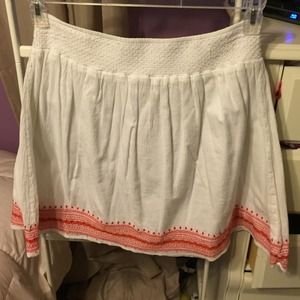 White Linen skirt w orange detailing