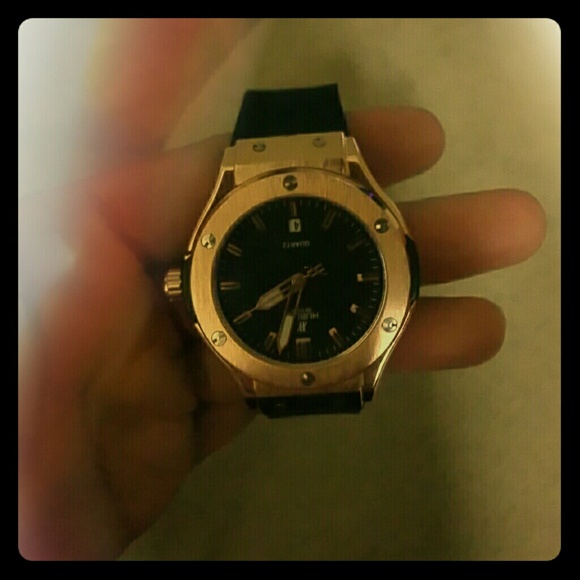 Black and rose goldwatch