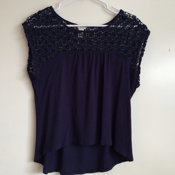 Navy blue lace hi low top