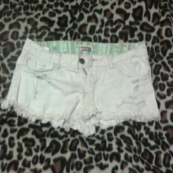Roxy stripped acid wash shorts