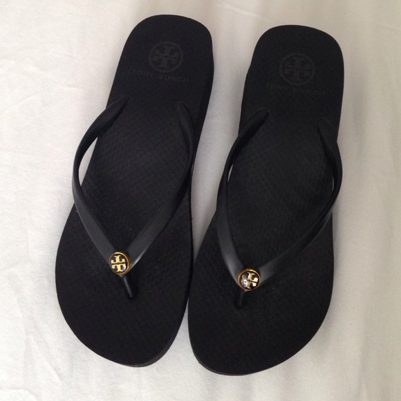 Tory burch wedge flip flops