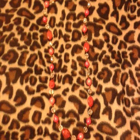 Pink long necklace