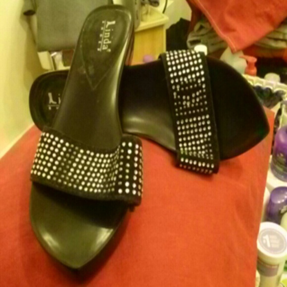 Sequin slip on dress sandals