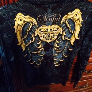 Sinful brand zip up hoodie.