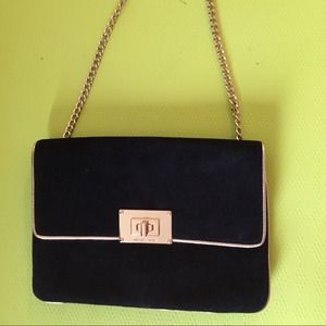 Michael Kors Black Suede Leather Clutch Bag