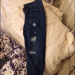 Topshop high waisted distressed jeans