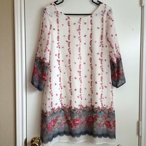 Small floral dress with cream background