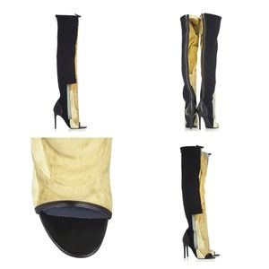 ACNE STUDIO MOIRA HIGH PRINT DARK NAVY BOOT