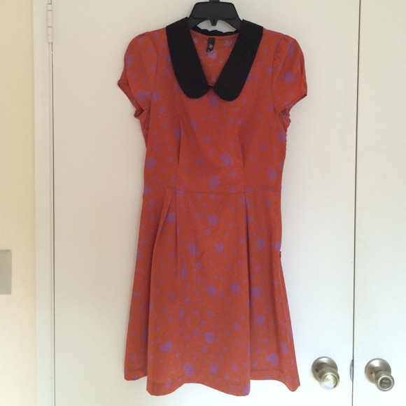 Floral Peter Pan collar vintage school girl dress