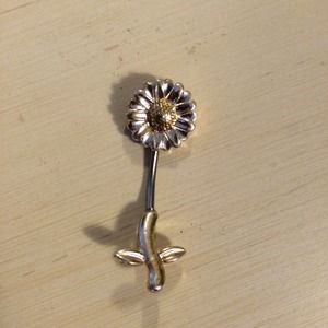 Sterling silver sun flower belly button piercing