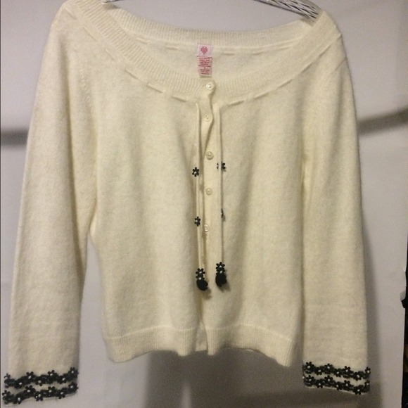 Anthropologie 100% Angora cardigan sweater.