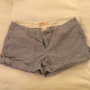 Blue and white striped shorts