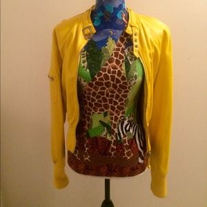 Lane Crawford NY Yellow Moto Jacket