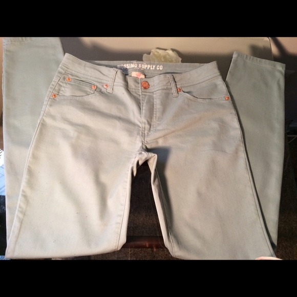 Eggshell blue skinny jeans