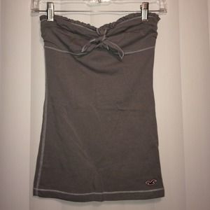 XS Hollister Grey Strapless Top