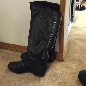 Black studded boots