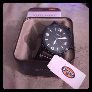 Men's Fossil leather watch