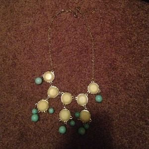 Cream and blue necklace