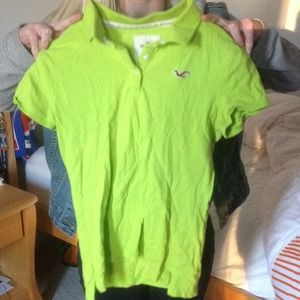 Hollister lime green polo