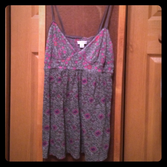 Gray and Purple Floral Tank