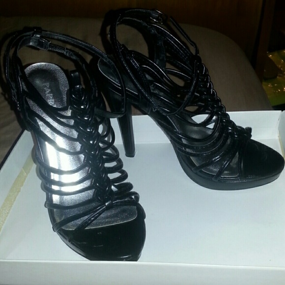 Black strappy heels