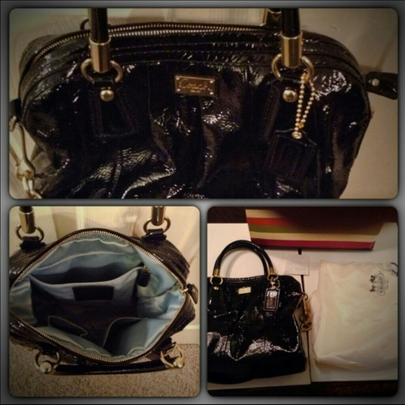 *AUTHENTIC* COACH Black Patent Satchel