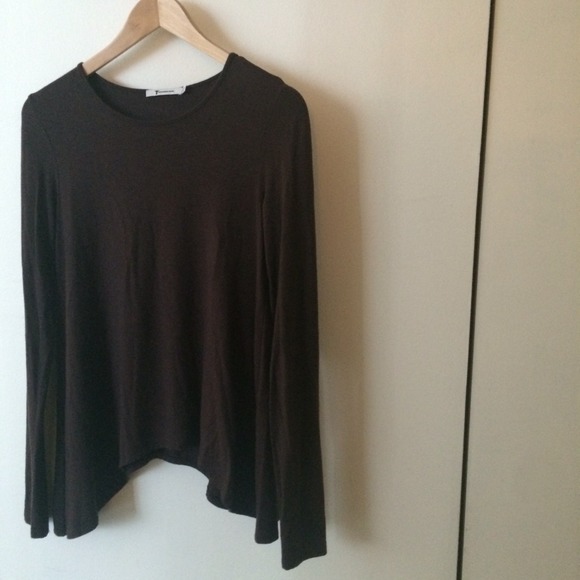 Soft and comfy long sleeve dark brown tee