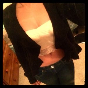 Black ruffles sweater NWOT