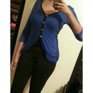 Dark Blue Quarter Sleeve Top