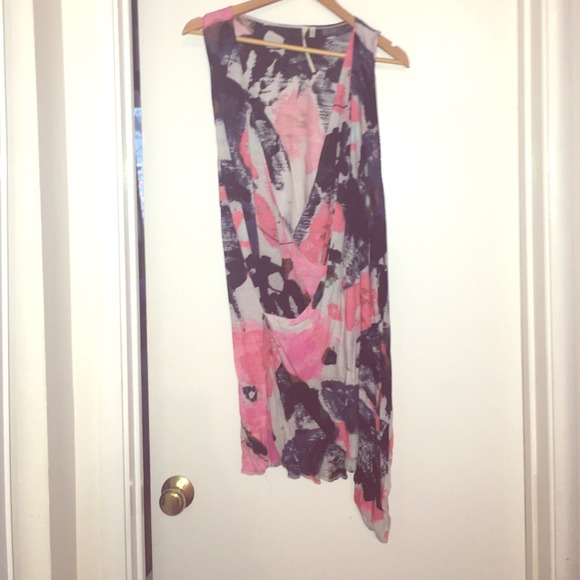 RACHEL Rachel Roy mixed paint wrap dress size M