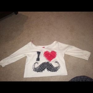 I love mustache crop shirt