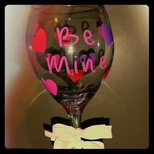 Valentine wine glass