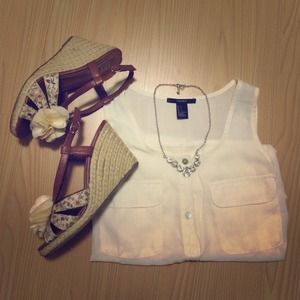 Boho floral wedges