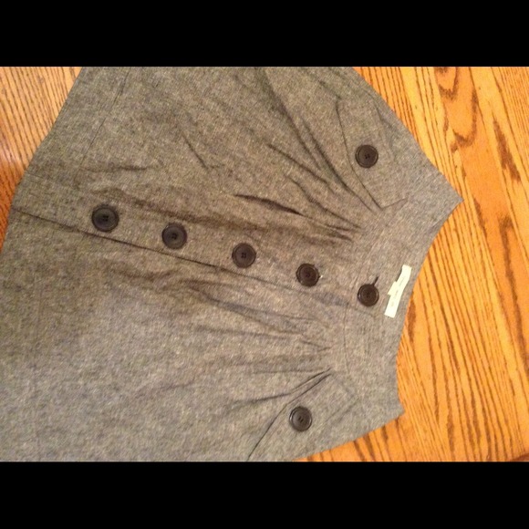 Cotton linen charcoal skirt - Picture 2 of 4