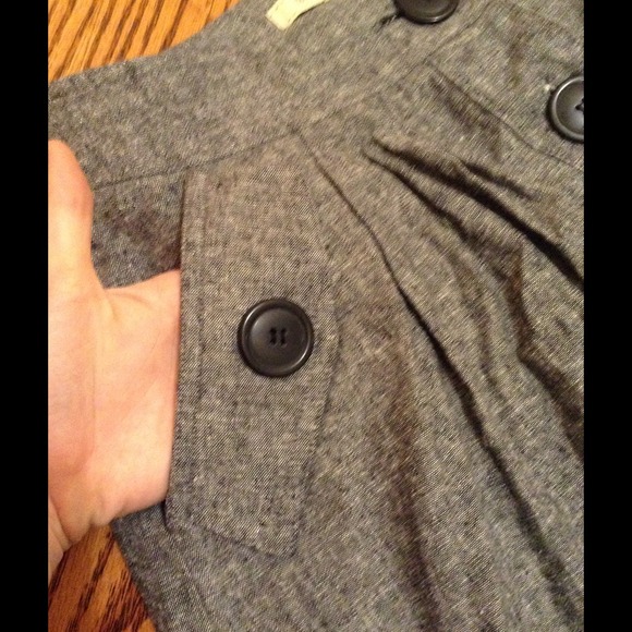 Cotton linen charcoal skirt - Picture 3 of 4