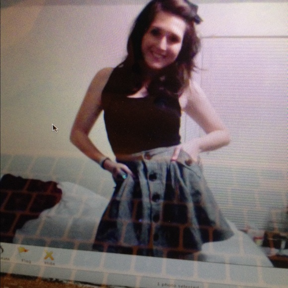 Cotton linen charcoal skirt - Picture 4 of 4