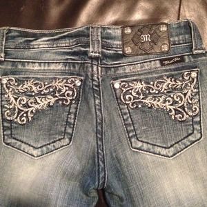 Miss Me cropped embellished jeans.
