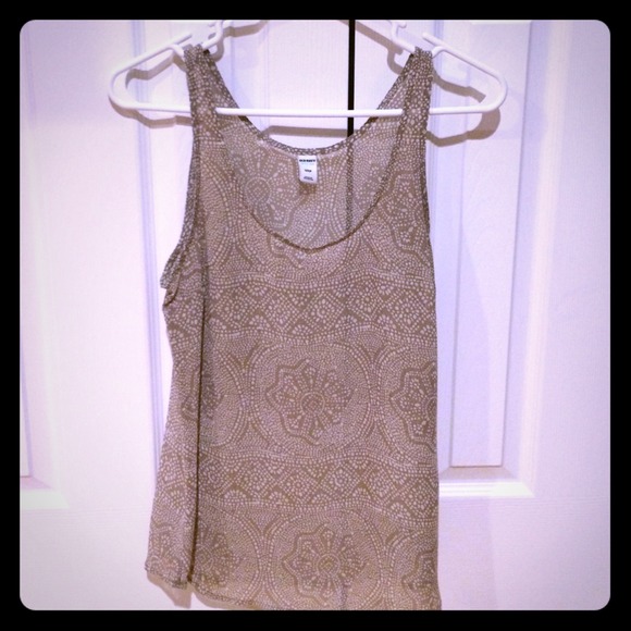 Sheer printed tank top