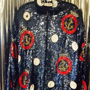 SOLD💋VINTAGE SEQUIN NAUTICAL JACKET💋