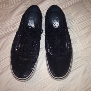 Black sparkly vans