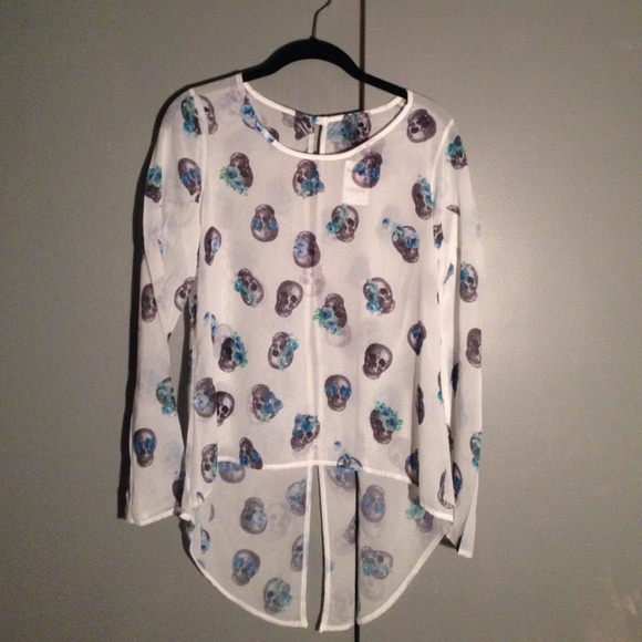 Charlotte Russe Sheer Skull Top