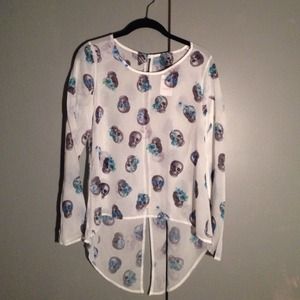Charlotte Russe Sheer Skull Top