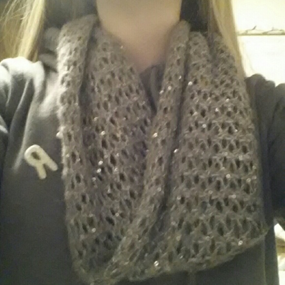 Sparkly gray infinity scarf