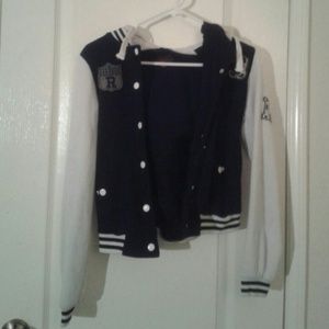 Black, White, Gray Varsity Jacket