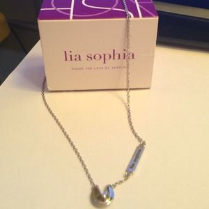 NWOT Lia Sophia Fortune Cookie Silver Necklace