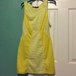 Lime green and white mini dress