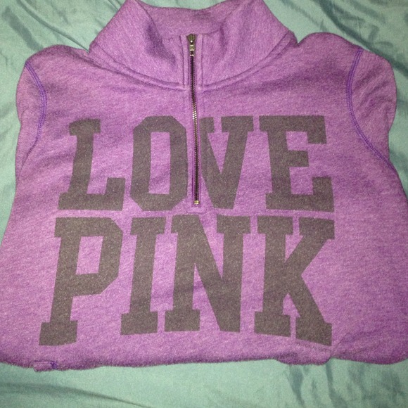 PURPLE AND BLACK QUARTER ZIP VS PINK SWEATSHIRT