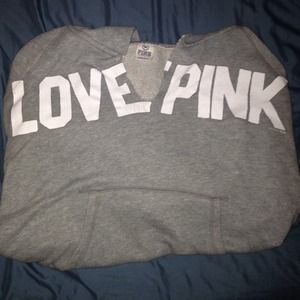 GREY AND WHITE VS PINK SWEATSHIRT