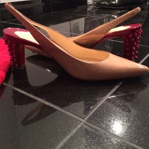 Short Spiked Heel Nude Slingbacks NEGOTIABLE PRICE